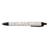 Stylo Noir Beau motif de rose avec le pois bleu (Bas)