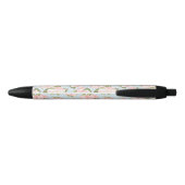 Stylo Noir Beau motif de rose avec le pois bleu (Dos)