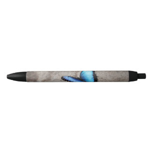 Stylo Noir Beau Papillon bleu