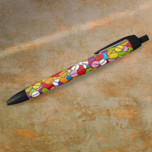 Stylo Noir Beaucoup De Pilules Colorées Modernes