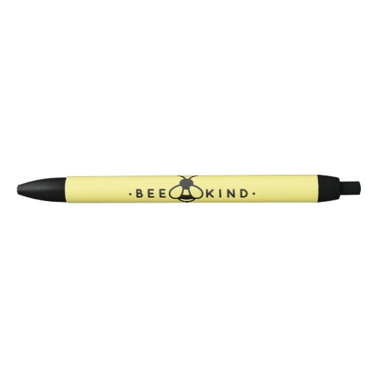 Stylo Noir Bee Kind Jaune et Noir Bumblebee (Devant)