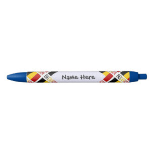 Stylo Noir Belgique Drapeau Belge Personnalisé Mosaïque 