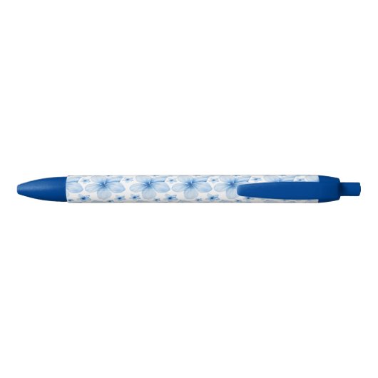 Stylo Noir Belle Fleur Bleue Motif sans couture (Dos)