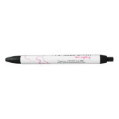 Stylo Noir Belle icône fille cheveux rose coiffure marque (Devant)
