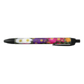 Stylo Noir Belles fleurs de Polyanthus brillantes (Bas)
