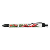 Stylo Noir Berries rouges vibreuses aux Feuilles verts luxuri (Haut)