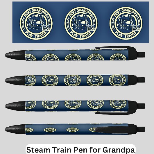 Stylo Noir Best Grandpas Play Trains Moteur à vapeur Chemin d