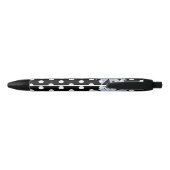 Stylo Noir Black Chic Blanc Pois Fun Daisy Personnalisé (Dos)