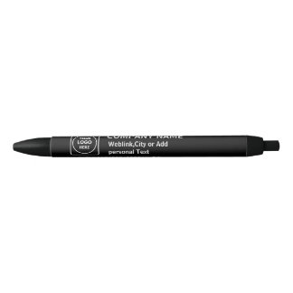 Stylo Noir Black Logo Name Company Branding pen
