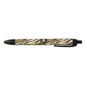 Stylo Noir Black Orange Tiger Stripes Pattern Monogram (Bas)