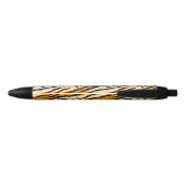 Stylo Noir Black Orange Tiger Stripes Pattern Monogram (Dos)