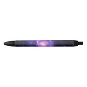 Stylo Noir Black pen with galaxy print. (Devant)