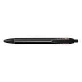 Stylo Noir Black Rose Gold Faux Parties scintillant Nom perso (Dos)