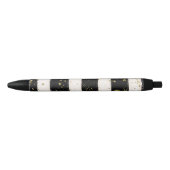 Stylo Noir Black White Aquarelle rayures Gold Parties scintil (Devant)