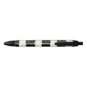 Stylo Noir Black White Aquarelle rayures Gold Parties scintil (Dos)