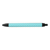 Stylo Noir Blanc et motif de zigzag d'Aqua (Devant)