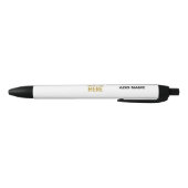 STYLO NOIR BLANC PERSONNALISABLE MODERNE DE MARQUE VÉRIFIÉE D (Bas)