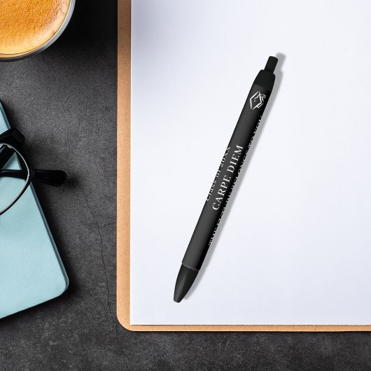 Stylo Noir Blancs noir, citation de graduation