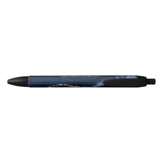 Stylo Noir Bleu Agate Marbre Or Parties scintillant Signature (Dos)