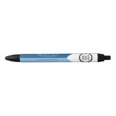Stylo Noir Bleu blanc double ton logo d'entreprise Promotionn (Devant)