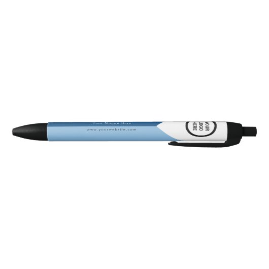 Stylo Noir Bleu blanc double ton logo d'entreprise Promotionn (Bas)