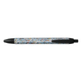 Stylo Noir Bleu clair Boho Chic Aquarelle Florale (Dos)