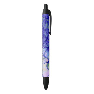 Stylo Noir Bleu d'Art Abstrait et Lilac