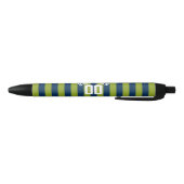 Stylo Noir Bleu de la Marine et Graines de Rugby Vert Nom Num (Bas)
