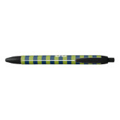 Stylo Noir Bleu de la Marine et Graines de Rugby Vert Nom Num (Dos)