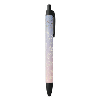 Stylo Noir Bleu de sérénité de quartz rose d'étincelle