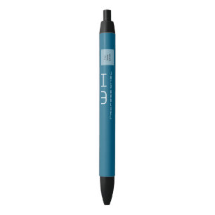 Stylo Noir Bleu d'entreprise moderne chic