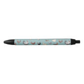 Stylo Noir Bleu gris motif au poulet (Devant)