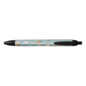 Stylo Noir Bleu gris motif au poulet (Dos)