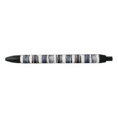 Stylo Noir Bleu Marine Rayures Blanches (Devant)