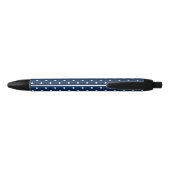 Stylo Noir Bleu Nuit Et Points Blancs Avec Nom (Dos)