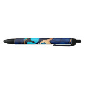 Stylo Noir Bleu tendance en or faux marbre (Bas)