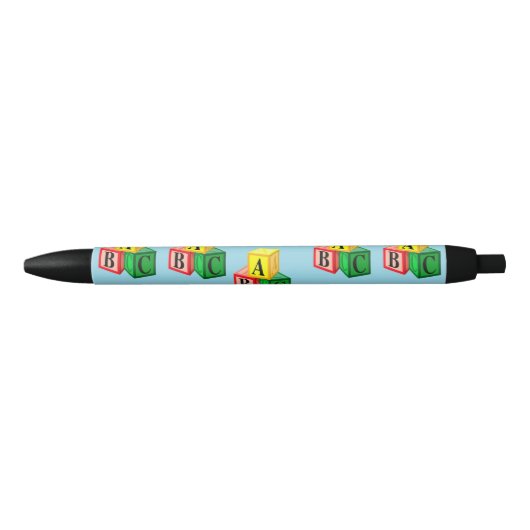 Stylo Noir bloc alphabétique abc (Devant)