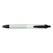 Stylo Noir Bloc de couleur Monogramme joli vert pastel blanc (Dos)