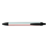Stylo Noir Bloc de couleur pastel moderne rayé (Dos)