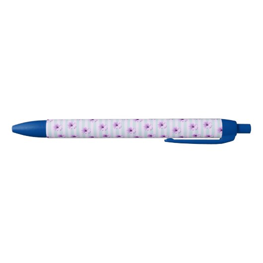 Stylo Noir blue and purple striped daisy pattern (Bas)
