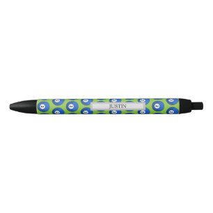 Stylo Noir Blue Billiard Ball Numéro Deux Motifs Personnalise