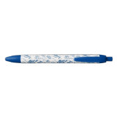 Stylo Noir Blue Garden Butterfly & Floral Garden Motif (Dos)