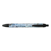 Stylo Noir Blue Hydrangea Floral Wedding Enregistrer la date (Dos)