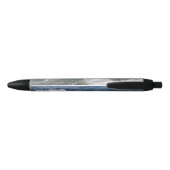 Stylo Noir Blue Ocean Waves Personnalisé (Dos)