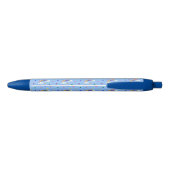 Stylo Noir Blue Rainbow Rain Nuages Nom personnalisé (Dos)