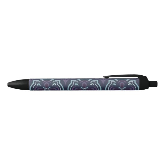 Stylo Noir blueish floral tiling pattern (Haut)