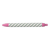 Stylo Noir Blush Pink Green Glitter Stripes Christmas   (Devant)