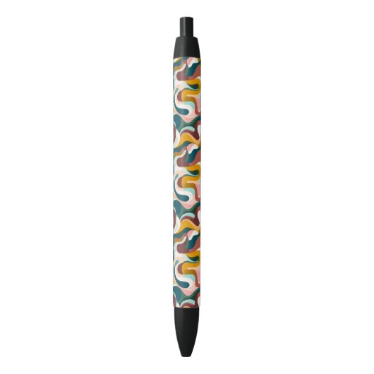 Stylo Noir Boho abstrait coloré formes tourbillonnant motif (devant Vertical)