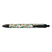 Stylo Noir Boho abstrait coloré formes tourbillonnant motif (Dos)