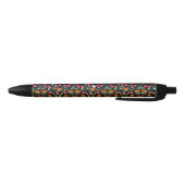 Stylo Noir Boho Floral Orange rose noir vert (Bas)